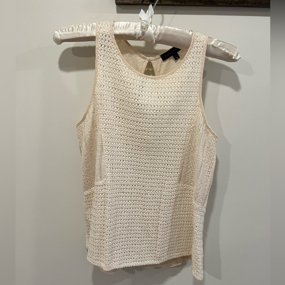 Sanctuary Crochet tank top, cream color, size Small